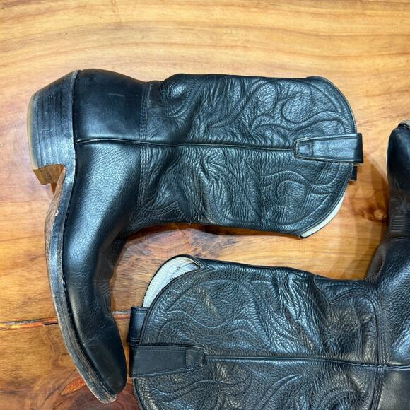 Stewart Leather Boots Mens 10 1/2 B Cowboy Western Vintage 1977 - Picture 2 of 10